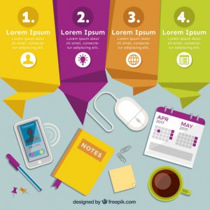 banners-de-colores-de-origami-con-infografia-de-lugar-de-trabajo_23-2147551900